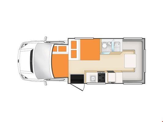 CamperApolloAustralienEuroCamper FloorplanNight