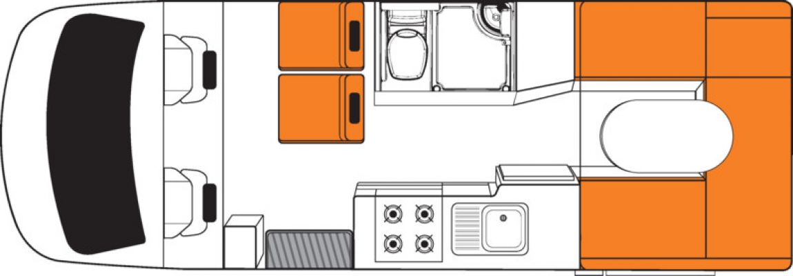 CamperBritzNeuseelandDiscovery FloorplanDay