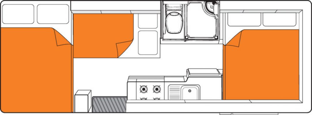 CamperBritzNeuseelandFrontier FloorplanNight