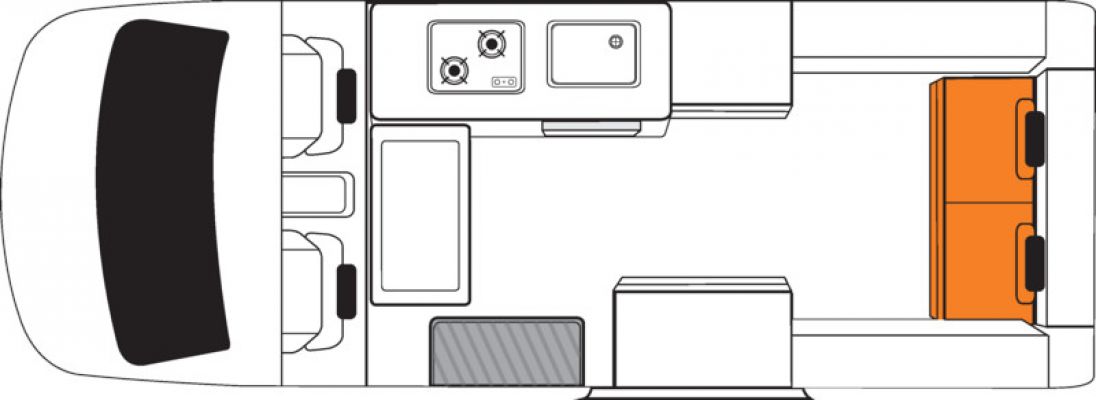 CamperBritzNeuseelandHiTop FloorplanDay