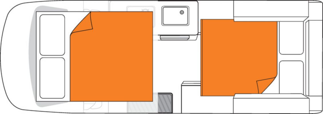 CamperBritzNeuseelandVoyager FloorplanNight