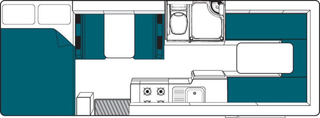 CamperMauiNeuseelandRiver FloorplanDay