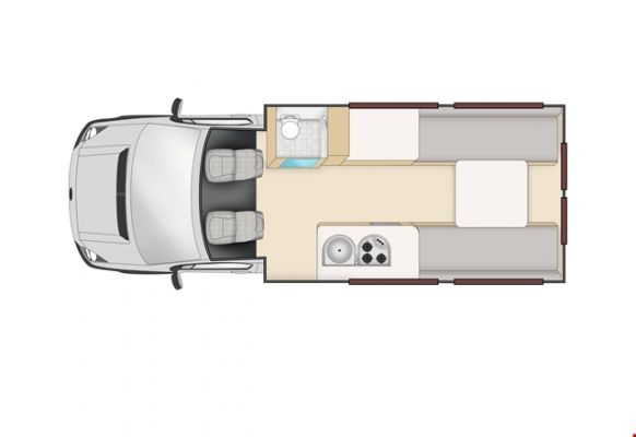 CamperApolloNeuseelandEuroTourer FloorplanDay