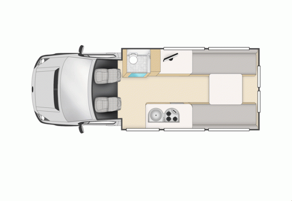 CamperApolloNeuseelandCheapa2Berth FloorplanDay