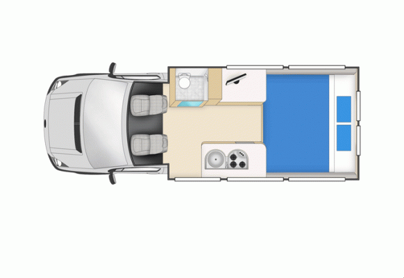 CamperApolloNeuseelandCheapa2Berth FloorplanNight